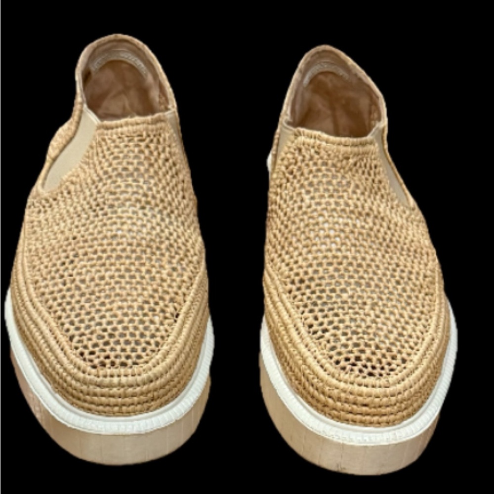 Robert Clergerie Natural Woven Raffia Slip On Flats Size 38/7.5 - Picture 8 of 14